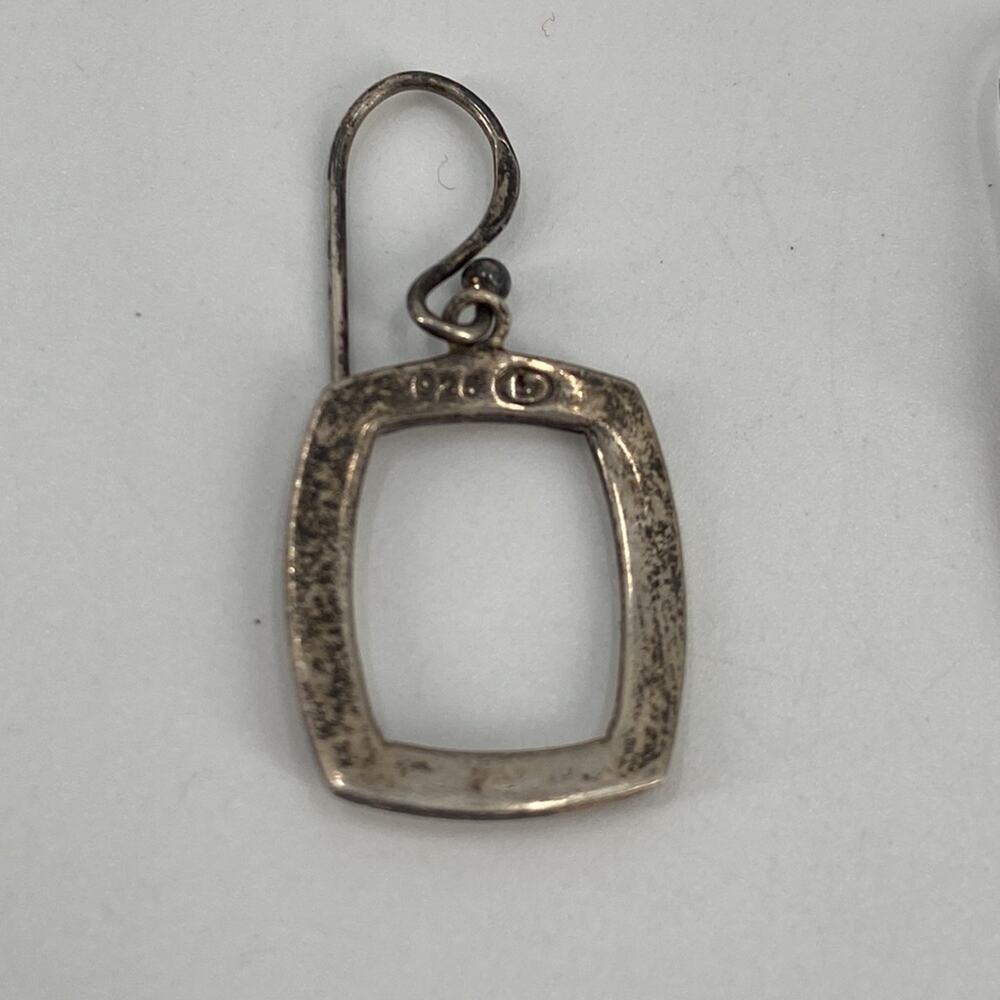 Square Sterling Silver Square Frame Earrings - image 3
